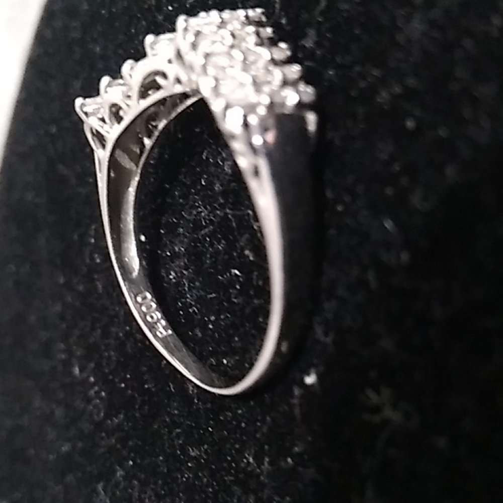 SALE! Platinum Solid Genuine 0.53ct Diamond Engagement Ring Size 6 1/2 - Picture 5 of 9
